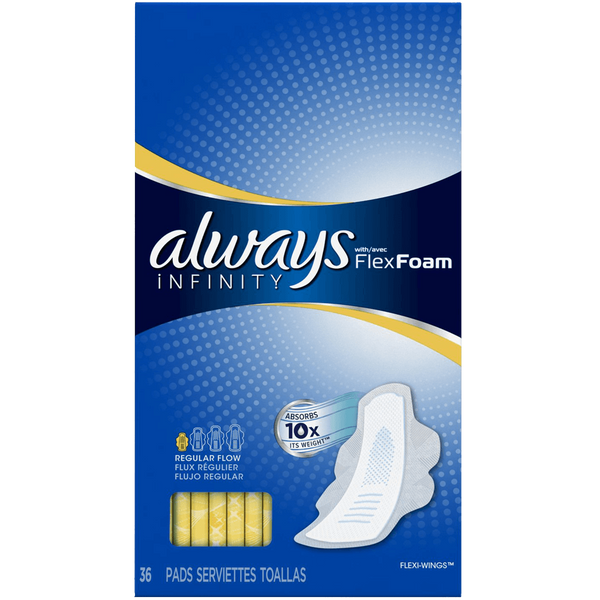 Always Infinity Unscented Pads with Wings Regular Flow