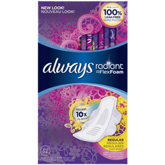 Always Radiant Infinity Regular With Wings Scented Pads